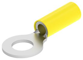 TE CONNECTIVITY - AMP 35273 Ring Tongue Terminal, M6, 1/4", 10 AWG, 6 mm², PIDG Series, Yellow