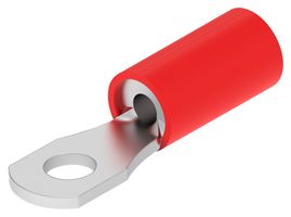 TE CONNECTIVITY 130451 Ring Tongue Terminal, M2.5, #4, 16 AWG, 1.6 mm², PIDG, Red