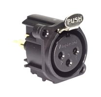AMPHENOL AUDIO AC3FAV2-AU-PRE XLR Connector, 3 Contacts, Socket, Panel Mount, Through Hole Mount, Gold Plated Contacts