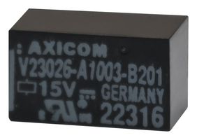 TE CONNECTIVITY - AXICOM V23026A1003B201 Power Relay, SPDT, 15 VDC, 1 A, P1/V23026 Series, Through Hole, Non Latching
