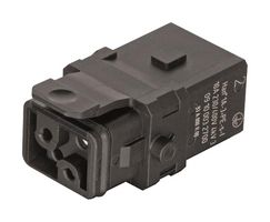 HARTING 09100032701. Heavy Duty Connector, Han 1A, Insert, 3+PE Contacts, 1A, Receptacle, Screw Socket