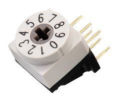 WURTH ELEKTRONIK 429427520916 Rotary Coded Switch, WS-ROTU Series, Through Hole, 16 Position, 24 VDC, Hexadecimal, 150 mA
