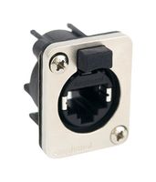 AMPHENOL SINE/TUCHEL RJXS8FD6VB Modular Connector, PCB, RJ45 Jack, 1 x 1 (Port), 8P8C, Cat6, IP54, Panel Mount