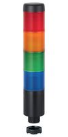 WERMA 69925075 Signal Indicator Tower, Continuous/Pulse, 85 dBA, BRGY, 24 V, 38 mm, M12 Conn, Kompakt 37 Series