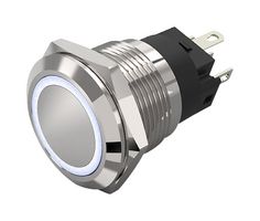 EAO 82-5151.1152 Vandal Resistant Switch, 82 Series, 19 mm, SPDT, Momentary, Round Flat Flush, Natural