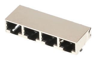 MOLEX 44560-0004 Modular Connector, RJ45 Jack, 1 x 4 (Ganged), 8P8C, Cat5, Cat5e, Through Hole Mount