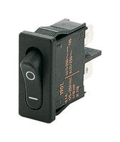 MARQUARDT 1901.1103 Rocker Switch, On-Off, SPST, Non Illuminated, Panel Mount, Black, 1900 Series