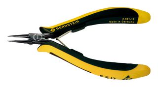 BERNSTEIN WERKZEUGFABRIK 3-681-15 Length Round Nose Pliers, 130mm, ESD Safe, Precision Jaw Adjustment