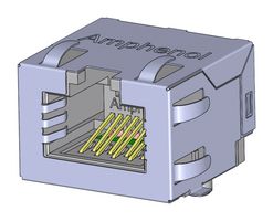 AMPHENOL COMMUNICATIONS SOLUTIONS RJE3A1881402 Modular Connector, RJ45 Jack, 1 x 1 (Port), 8P8C, Cat5e, Surface Mount