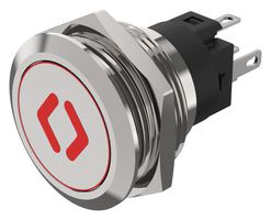EAO 82-6151.1A14.B006 Vandal Resistant Switch, Door Open, 82 Series, 22 mm, SPDT, Momentary, Round Flat Flush, Natural