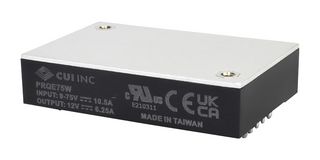 CUI PRQE75W-E12-S15-D Isolated Through Hole DC/DC Converter, ITE & Railway, Quarter Brick, 75 W, 1 Output, 15 V