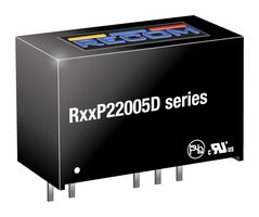 RECOM POWER R24P22005D/P Isolated Through Hole DC/DC Converter, ITE, SIP, 1:1, 2 W, 2 Output, 20 V