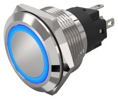 EAO 82-6151.1123 Vandal Resistant Switch, 82 Series, 22 mm, SPDT, Momentary, Round Flat Flush, Natural