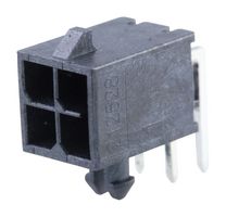 MOLEX 212528-0401 Pin Header, Wire-to-Board, 3 mm, 2 Rows, 4 Contacts, Through Hole Right Angle