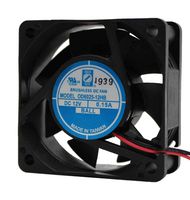 ORION FANS OD6025-12HB02A DC Axial Fan, 12 V, Square, 60 mm, 25 mm, Ball Bearing, 25 CFM