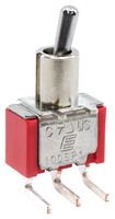 E-SWITCH 100SP1T2B4M6QE Toggle Switch, Miniature, On-On, SPDT, Non Illuminated, 100 Series, Through Hole, 5 A