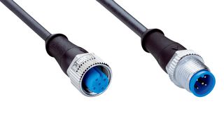 SICK YF2A15-C60UB5M2A15 Sensor Cable, A Coded, M12 Plug, M12 Receptacle, 5 Positions, 600 mm, 23.6 "