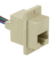 L-COM ECJ5048-L Ethernet Cable, Cat3, RJ45 Jack to Free End, Multi-coloured, 254 mm, 10 "