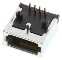 STEWART CONNECTOR SS-610808-NF-P-5 Modular Connector, RJ45 Jack, 1 x 1 (Port), 8P8C, Through Hole Mount