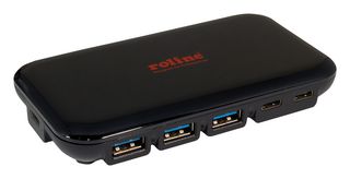 ROLINE 14.02.5055 USB Hub, 7 Port, USB 3.2 Gen 2, USB Type C Female to USB 3 Type A Female, ABS Case, Black