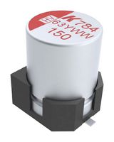KEMET A784MW157M1JLAV015 Hybrid Aluminium Electrolytic Capacitor, 150 µF, ± 20%, 63 V, Radial Can - SMD, 0.015 ohm