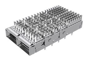 AMPHENOL COMMUNICATIONS SOLUTIONS UE36C2620005B3A Cage, QSFP-DD, 1 x 2 (Ganged), With Heat Sink, Without Light Pipe, Press-Fit