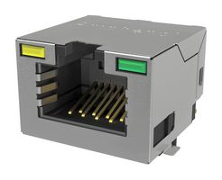 AMPHENOL COMMUNICATIONS SOLUTIONS RJE3B1886412 Modular Connector, RJ45 Jack, 1 x 1 (Port), 8P8C, Cat6, IP20, Surface Mount