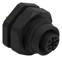 WURTH ELEKTRONIK 643220100404 Sensor Connector, WR-CIRC Series, M12, Female, 4 Positions, PCB Socket, Straight Panel Mount