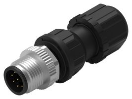 WURTH ELEKTRONIK 643712100008 Sensor Connector, WR-CIRC Series, M12, Male, 8 Positions, Solder Pin, Straight Cable Mount