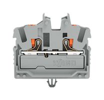 WAGO 2252-311 DIN Rail Mount Terminal Block, 2 Ways, 22 AWG, 12 AWG, 2.5 mm², Push In, 24 A