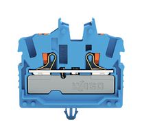 WAGO 2252-314 DIN Rail Mount Terminal Block, 2 Ways, 22 AWG, 12 AWG, 2.5 mm², Push In, 24 A