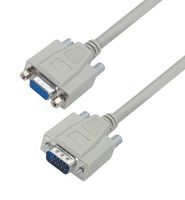 L-COM CHD15MF-15 Computer Cable, HD-15 Plug, HD-15 Receptacle, 15 ft, 4.6 m, Light Grey, CHD15MF Series