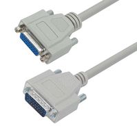 L-COM CHD26MF-1 Computer Cable, HD-26 Plug, HD-26 Receptacle, 1 ft, 304.8 mm, Light Grey, CHD26MF Series