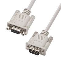 L-COM CS2N9MF-12 Computer Cable, D Subminiature Plug, 9 Way, D Subminiature Socket, 9 Way, 12 ft, 3.7 m