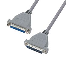 L-COM CSM25MF-1 Computer Cable, D Subminiature Plug, 25 Way, D Subminiature Socket, 25 Way, 1 ft, 304.8 mm, Grey