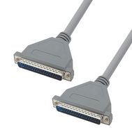 L-COM CSM37MM-25 Computer Cable, D Subminiature Plug, 37 Way, D Subminiature Plug, 37 Way, 25 ft, 7.6 m, Grey