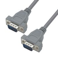 L-COM CSM9MM-5 Computer Cable, D Subminiature Plug, 9 Way, D Subminiature Plug, 9 Way, 5 ft, 1.5 m, Grey