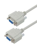 L-COM CSMN9FF-15 Computer Cable, D Subminiature Socket, 9 Way, D Subminiature Socket, 9 Way, 15 ft, 4.6 m