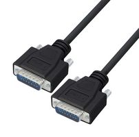 L-COM CSMNB15MM-1 Computer Cable, D Subminiature Plug, 15 Way, D Subminiature Plug, 15 Way, 1 ft, 304.8 mm, Black