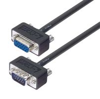 L-COM CTL3VGAMF-10T Computer Cable, HD-15 Plug, HD-15 Receptacle, 10 ft, 3.05 m, Black, CTL3VGAMF-T Series