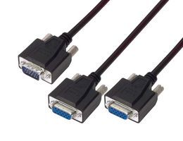 L-COM CTL3VGAYMF-5 Computer Cable, HD-15 Plug, HD-15 Receptacle (2), 5 ft, 1.5 m, Black, CTL3VGAYMF Series