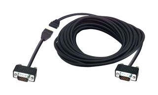 L-COM CTLB3VGAMM-15T Computer Cable, D Subminiature H/D Plug, 15 Way, D Subminiature H/D Plug, 15 Way, 15 ft, 4.57 m