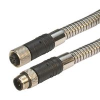 L-COM TRG502-T4S-5M Sensor Cable, M12 Plug, M12 Receptacle, 4 Positions, 5 m, 16.4 ft, TRG502-T4S Series