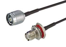 L-COM CA-RTPRTJBCN19 RF / Coaxial Cable Assembly, 19 ", 482.6 mm, CA-100, TNC RP Plug, TNC RP Bulkhead Jack, 50 ohm