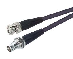 L-COM CC58C-MF-50 RF / Coaxial Cable Assembly, 50 ft, 15.24 m, RG58C/U, BNC Straight Plug, BNC Bulkhead Jack