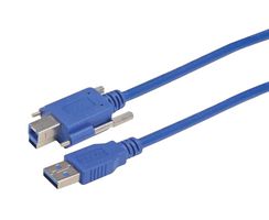 L-COM CAVISU3AMICB-05M USB Cable, Type A Plug to Micro Type B Plug, 500 mm, 19.7 ft, USB 3.0, Blue