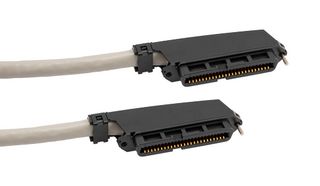 L-COM TDC350FF-25 Ethernet Cable, Cat3, 90° Telco Receptacle to 90° Telco Receptacle, Grey, 7.6 m, 25 ft