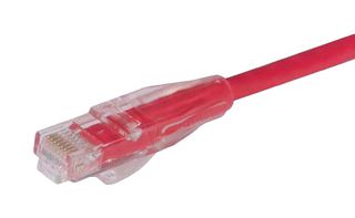 L-COM TRD695R-3 Ethernet Cable, Cat6, RJ45 Plug to RJ45 Plug, UTP (Unshielded Twisted Pair), Red, 914.4 mm, 3 ft