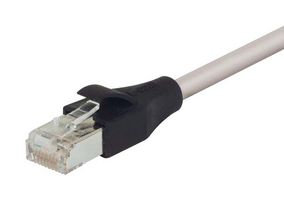 L-COM TRD695SCR-30 Ethernet Cable, Cat6, RJ45 Plug to RJ45 Plug, Grey, 9.1 m, 30 ft