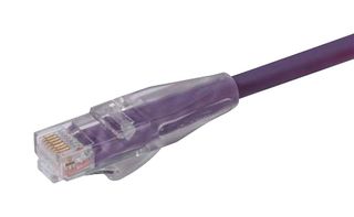 L-COM TRD695VLT-14 Ethernet Cable, Cat6, RJ45 Plug to RJ45 Plug, UTP (Unshielded Twisted Pair), Violet, 4.3 m, 14 ft